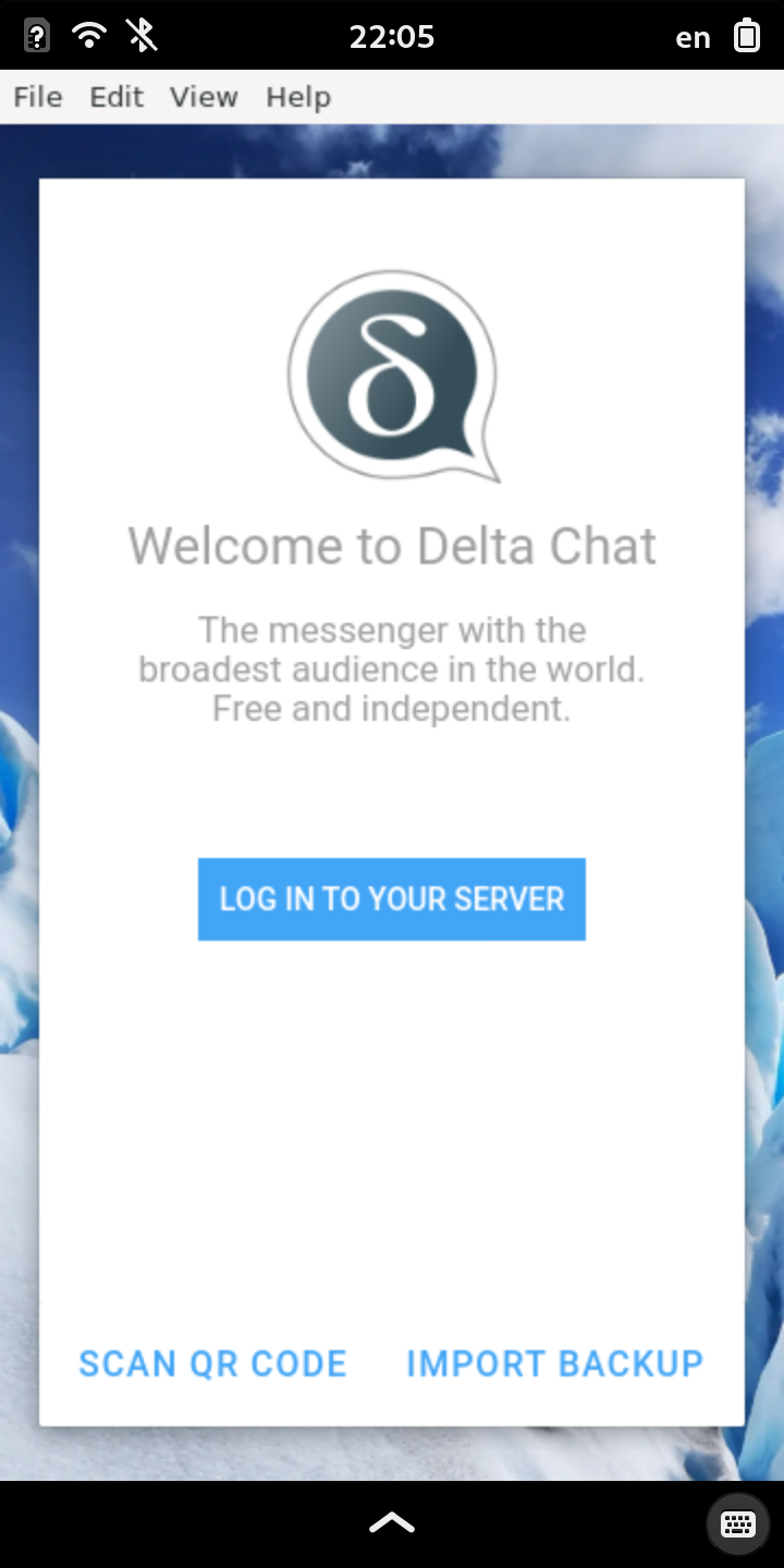 Screenshot of Delta Chat Desktop