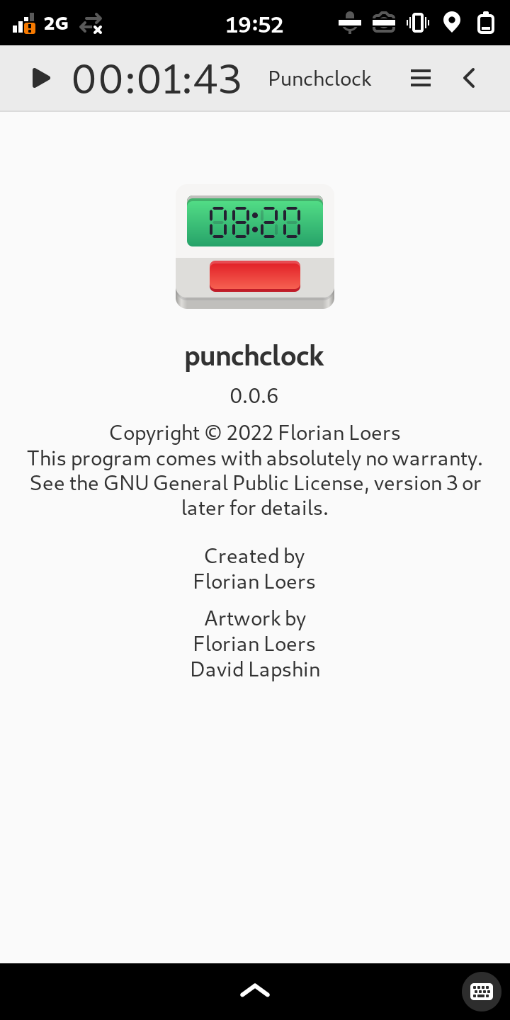 Screenshot of Punchclock