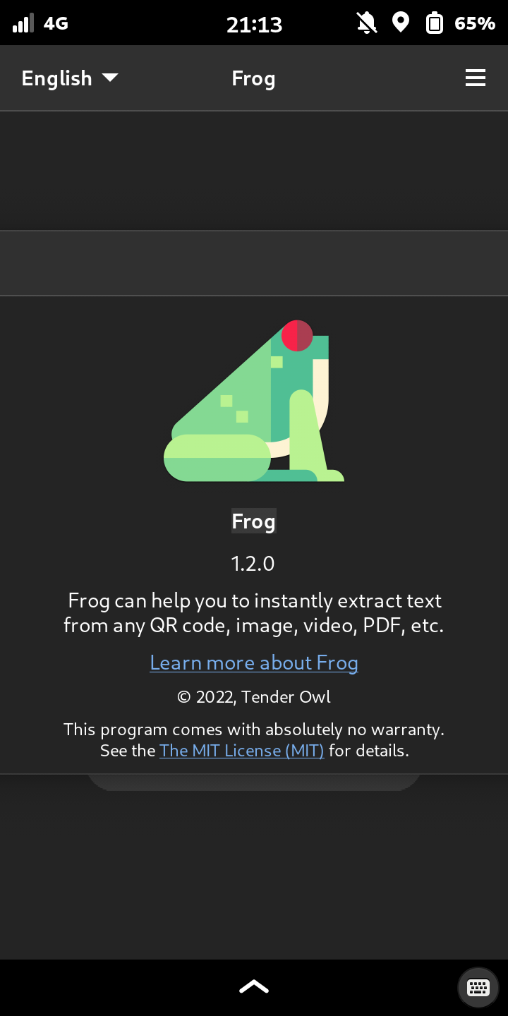 Screenshot of Frog