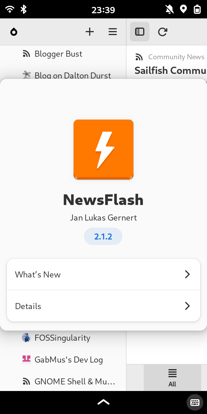 Screenshot of NewsFlash