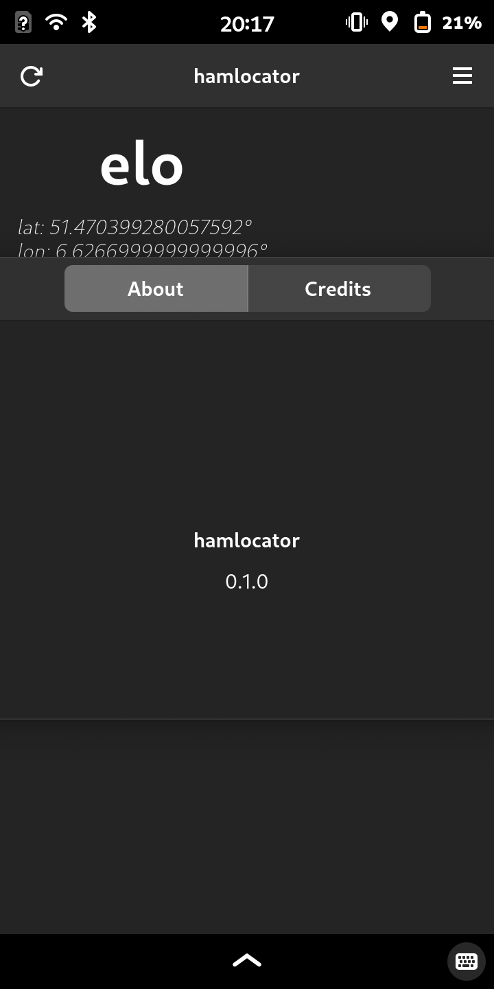 Screenshot of hamlocator