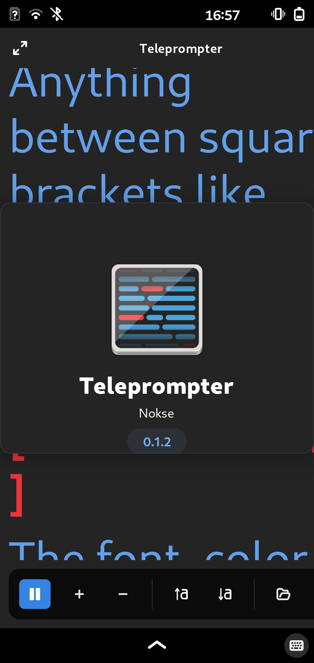 Screenshot of Teleprompter