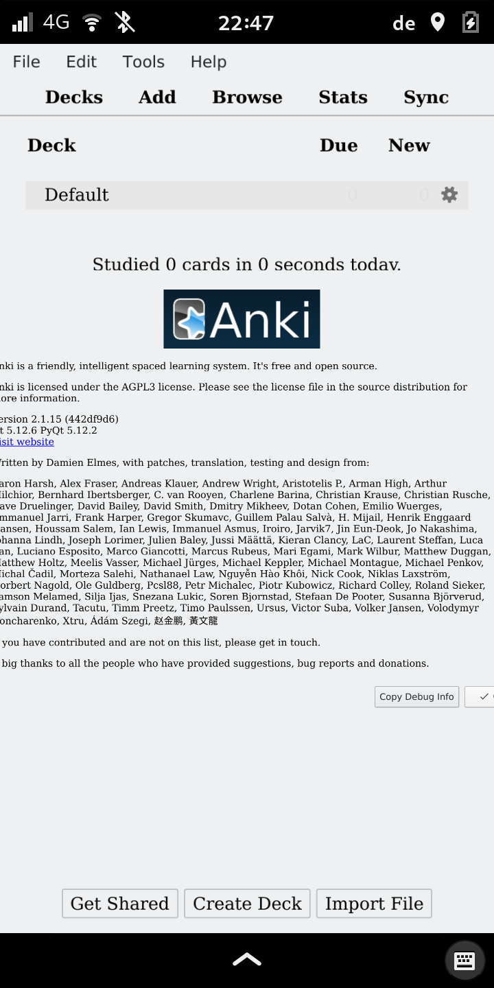 Screenshot of Anki