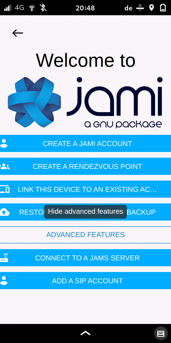 Screenshot of Jami