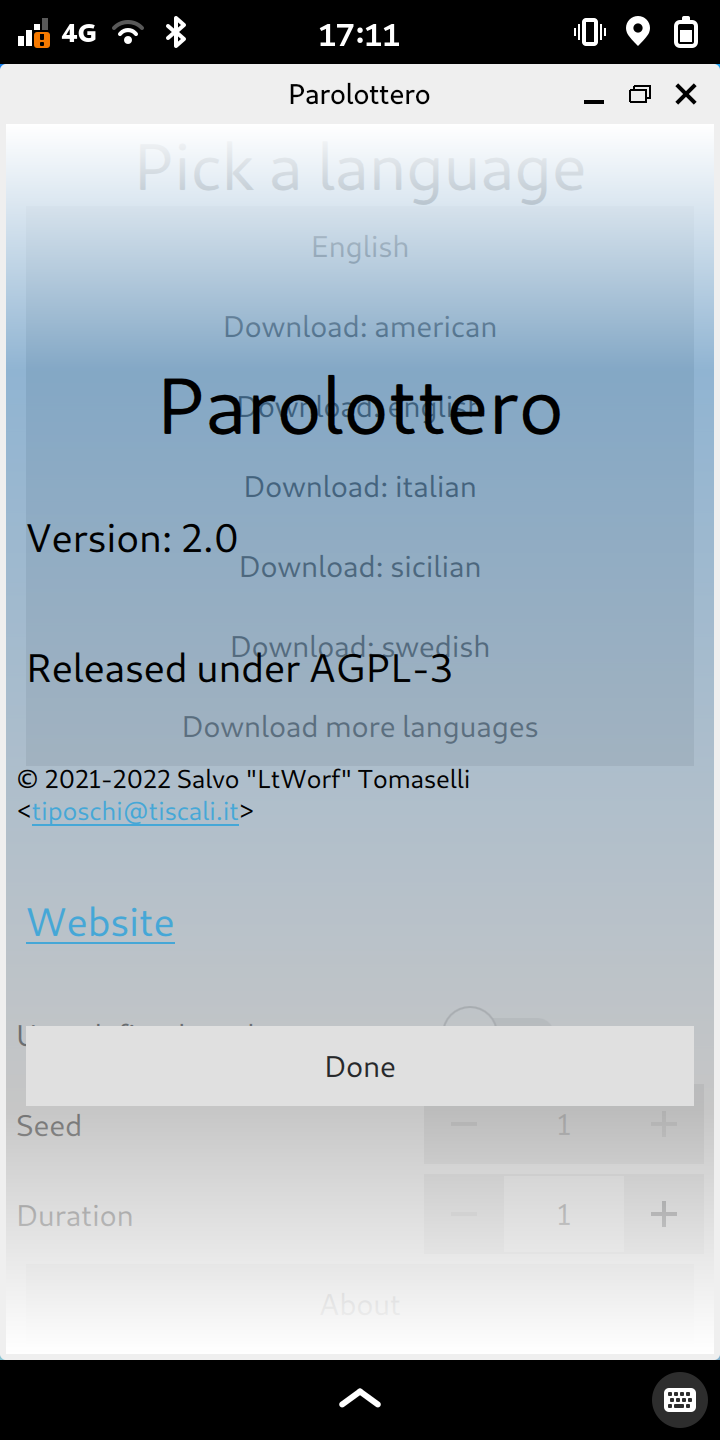 Screenshot of Parolottero