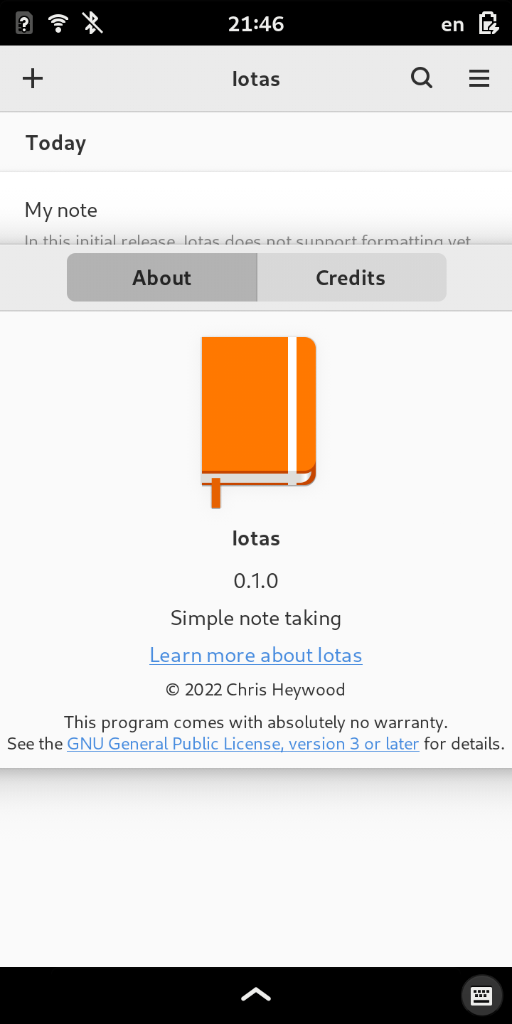 Screenshot of Iotas