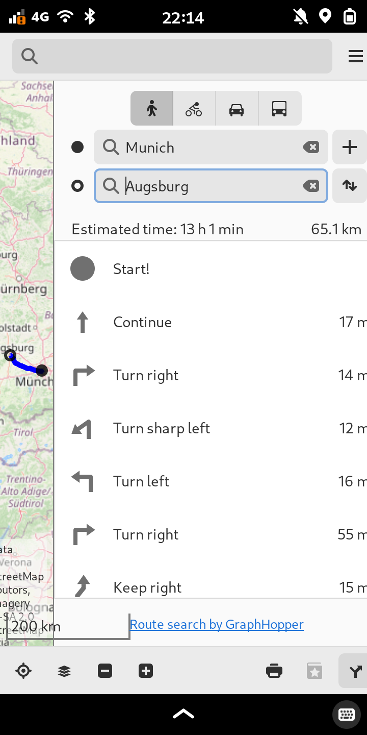 Screenshot of GNOME Maps
