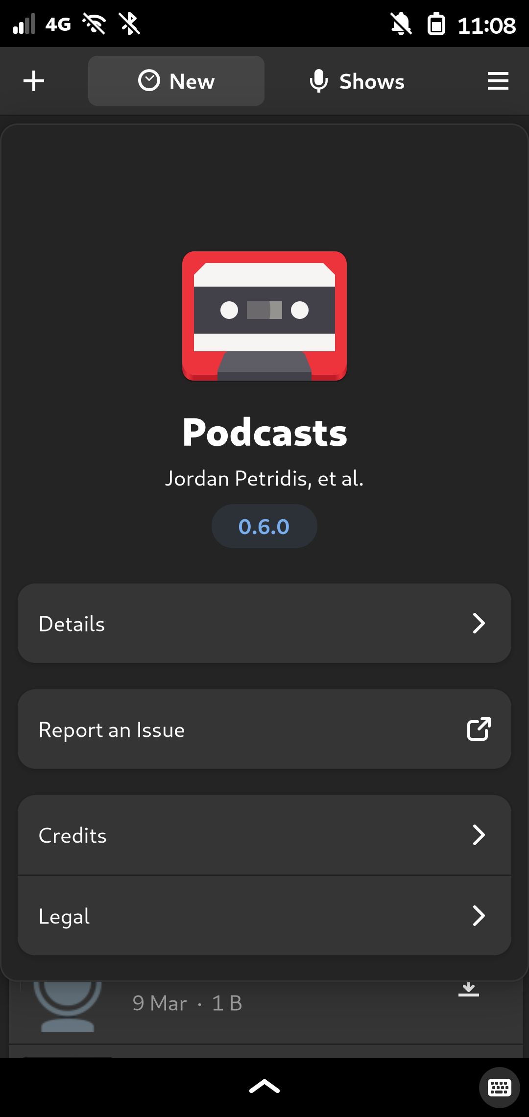 Screenshot of Podcasts