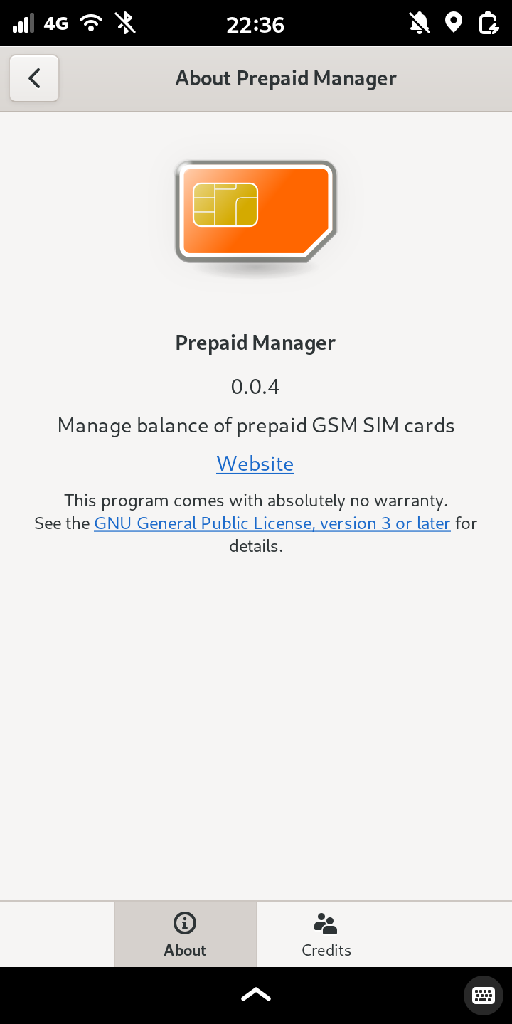 Screenshot of Prepaid manager